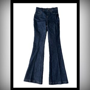 Spanx Dark Wash Flare High Rise Stretch Dark Blue Jeans Size X-Small